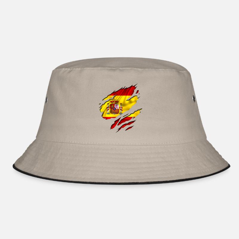 españa flagge spain - Bucket Hat - Khaki/Schwarz