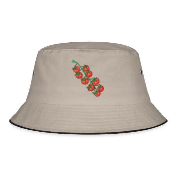 Cocktail tomatoes Party tomatoes Tomatoes Paradeiser - Bucket Hat - khaki/black - Front