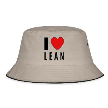 I heart LEAN - Bucket Hat - khaki/black - Front