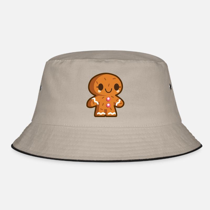 Gingerbread Man - Bucket Hat - khaki/black