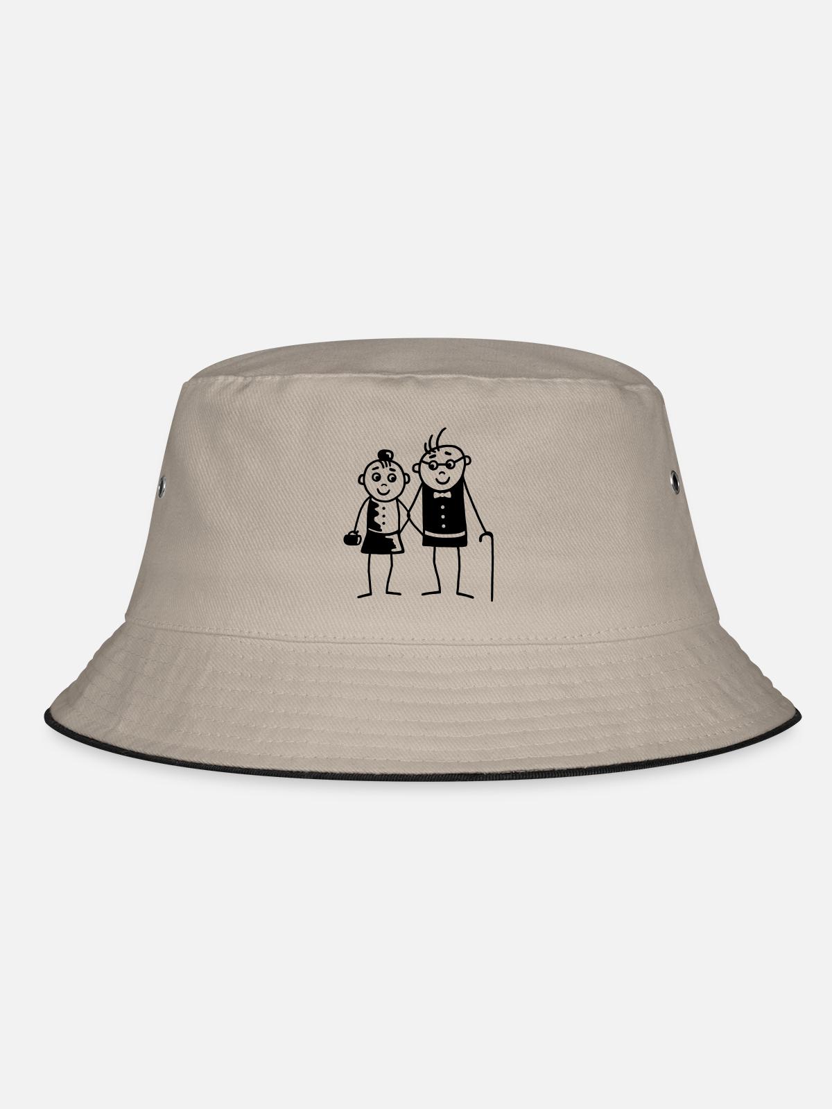 Grandma & Grandpa - Bucket Hat - khaki/black - Front