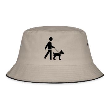 Gassi Herrchen - Bucket Hat - Khaki/Schwarz - Vorne