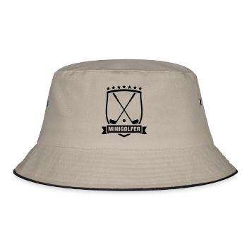 minigolfer_f1 - Bucket Hat - khaki/black - Front