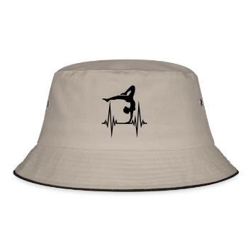 puls yoga herzschlag frequenz frau gymnastik sport - Bucket Hat - Khaki/Schwarz - Vorne