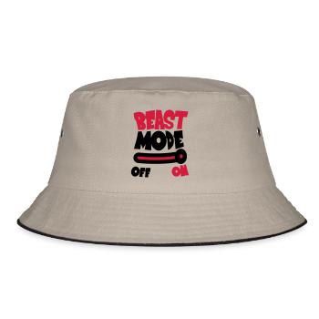 Beast Mode On - Bucket Hat - khaki/black - Front