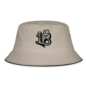 18-eighteen age comic cartoon - Bucket Hat - khaki/black - Front
