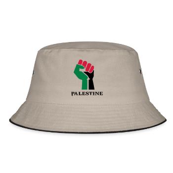 drawing palestinian symbol flag palestine - Bucket Hat - khaki/black - Front