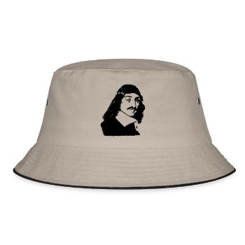 French philosopher Descartes bust drawing - Bucket Hat - khaki/black - Front