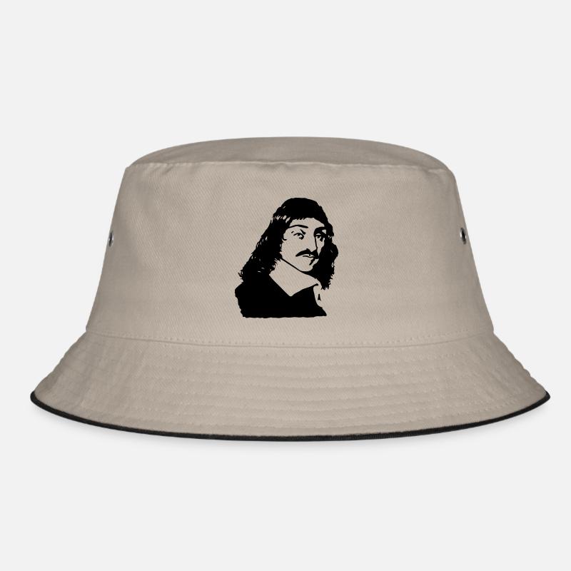 French philosopher Descartes bust drawing Bucket Hat