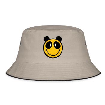 Smiley Panda - Bucket Hat - khaki/black - Front