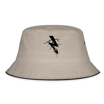 ladung symbol elektrisch blitz strom energie stark - Bucket Hat - Khaki/Schwarz - Vorne