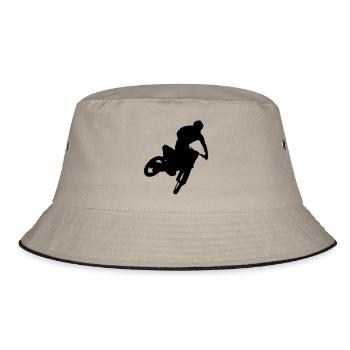 Moto Cross - Bucket Hat - Khaki/Schwarz - Vorne