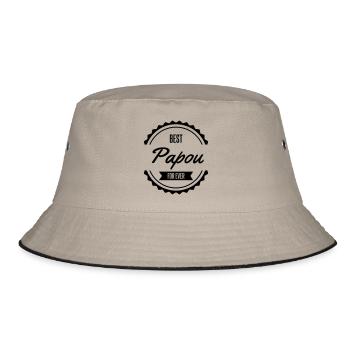 best papou - Bucket Hat - Khaki/Schwarz - Vorne