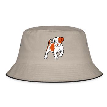american staffordshire terrier - Bucket Hat - khaki/black - Front