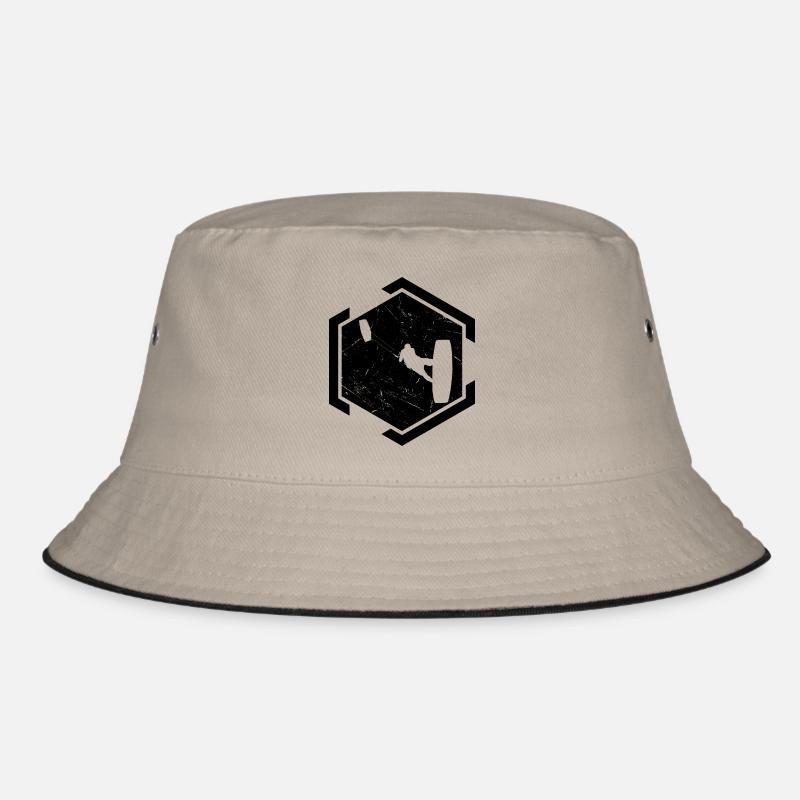 Kitesurfen Jungen Kite Surf Kiten - Bucket Hat - Khaki/Schwarz
