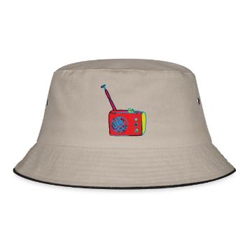 radio kunst - Bucket Hat - Khaki/Schwarz - Vorne