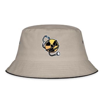 Logo Strahlung Manip Radiologe Radiologe Radiologie - Bucket Hat - Khaki/Schwarz - Vorne