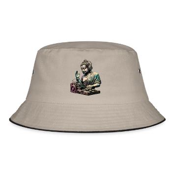 DJ Buddha - Bucket Hat - khaki/black - Front