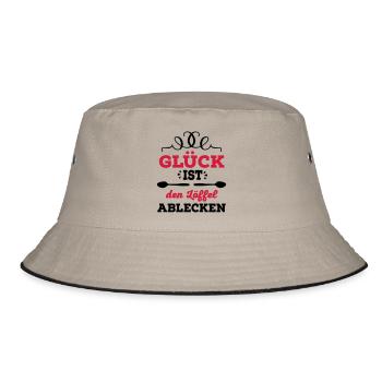 Löffel ablecken - Bucket Hat - Khaki/Schwarz - Vorne
