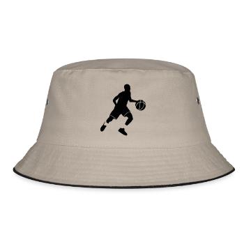 Basketballer Silhouette - Bucket Hat - Khaki/Schwarz - Vorne