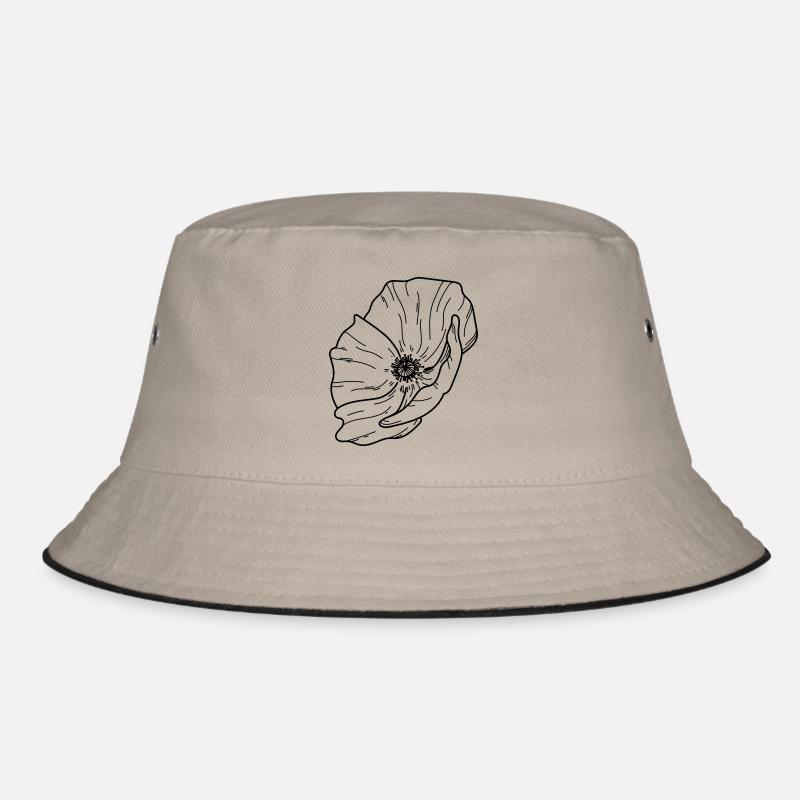 Poppy Flower Bucket Hat