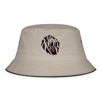 Löwe - Bucket Hat - Khaki/Schwarz - Vorne