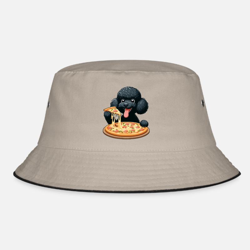 Comic Pudel mit Pizza Bucket Hat