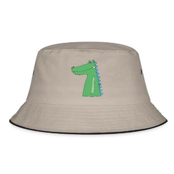 krokodil lustig - Bucket Hat - Khaki/Schwarz - Vorne