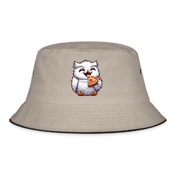 Hibou Harfang des neiges Pizza Amateur de pizza - Bob - kaki/noir - Devant