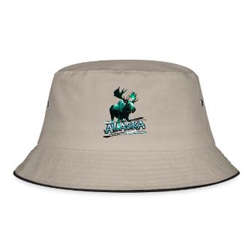 Alaska , Elchbulle - Bucket Hat - Khaki/Schwarz - Vorne