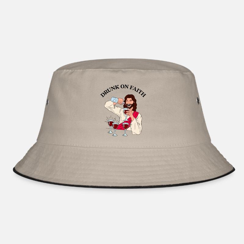 Drunk On Faith Religious Design Bucket Hat