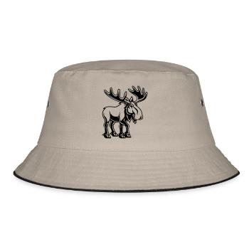 elch - Bucket Hat - Khaki/Schwarz - Vorne