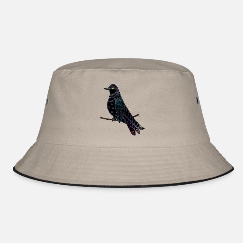 Bunter Vogel - Bucket Hat - Khaki/Schwarz