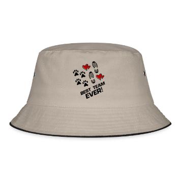 best team ever love - Bucket Hat - Khaki/Schwarz - Vorne