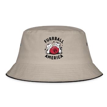 Furrball America Cute Cat American Football - Bucket Hat - khaki/black - Front
