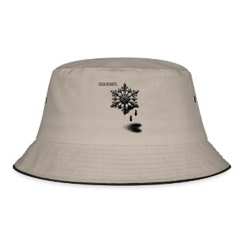 "Winter mood" - Bucket Hat - Khaki/Schwarz - Vorne