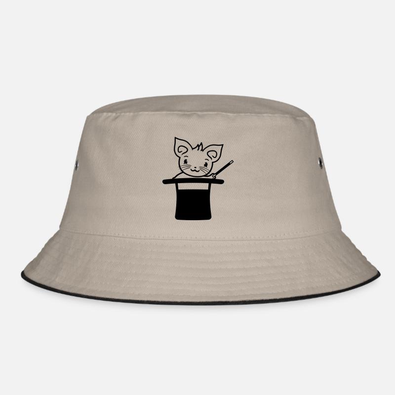 Magical Enchanted Top Hat Wizard Cat Bucket Hat