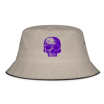 Lila Totenkopf - Bucket Hat - Khaki/Schwarz - Vorne