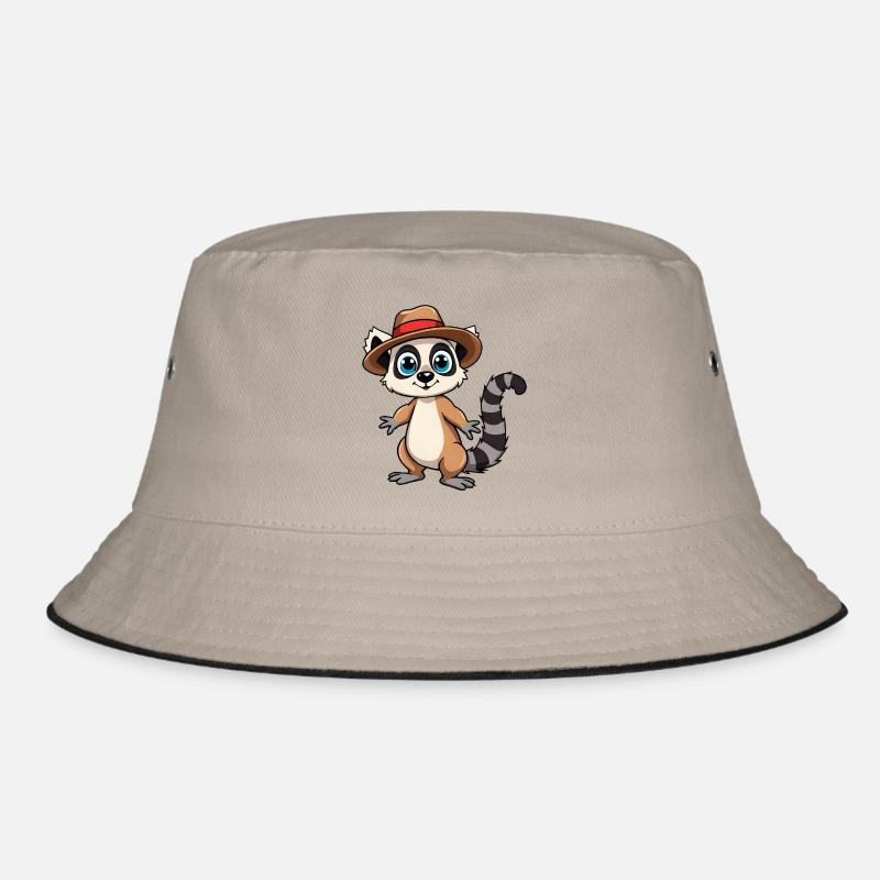 Raton laveur mignon avec chapeau rayé Bob