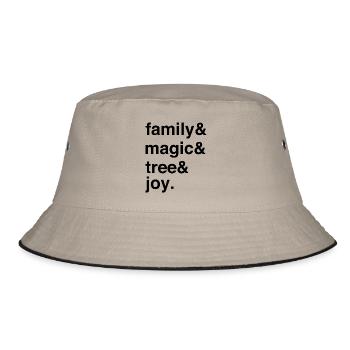 Holiday Joy with Family and Christmas Tree - Bucket Hat - Khaki/Schwarz - Vorne