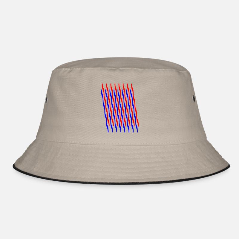 Zickzack 2 - Bucket Hat - Khaki/Schwarz