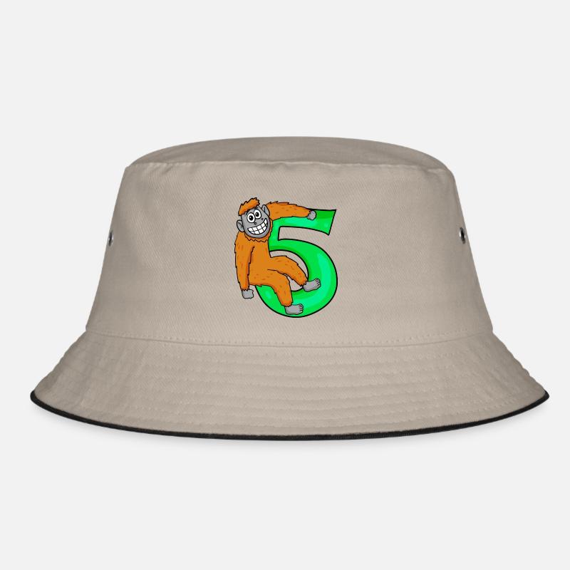 5th Birthday Motif Monkey - 5 years Bucket Hat