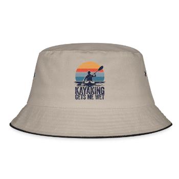 Spaßiger Spruch für Wassersportfans - Bucket Hat - Khaki/Schwarz - Vorne