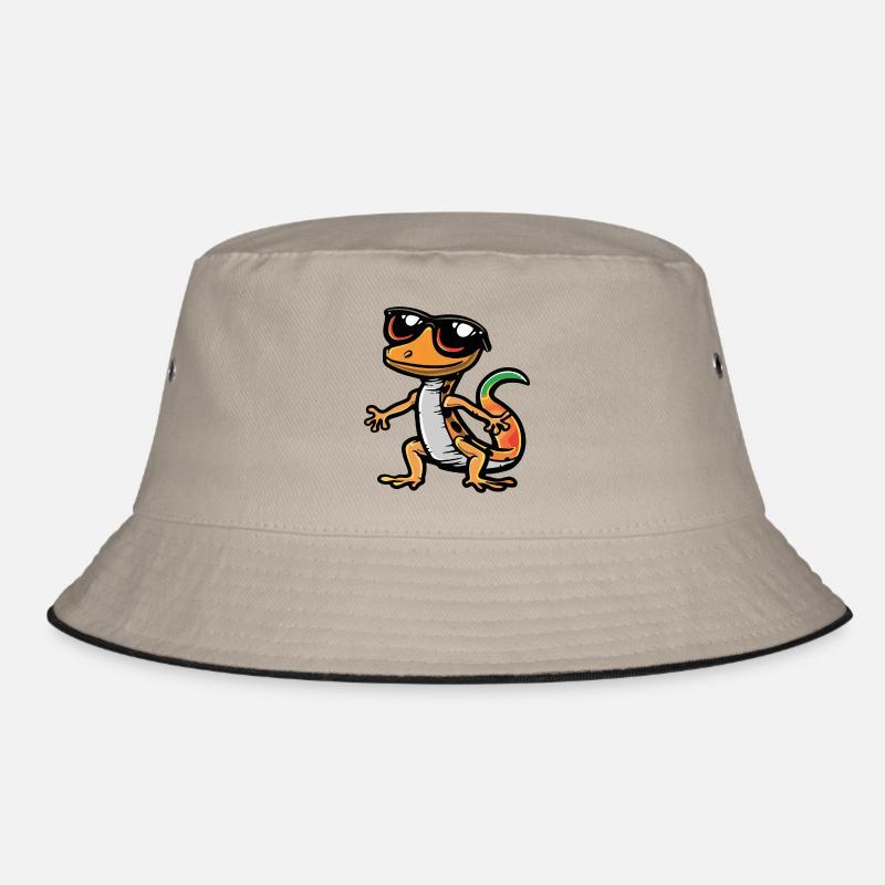 Lizard Comic Cool - Bucket Hat - khaki/black