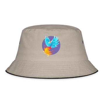 Cool Blue Burning Phoenix - Bucket Hat - khaki/black - Front