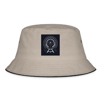 Abstrakte geometrische GrafikenAbstrakter Graph - Bucket Hat - Khaki/Schwarz - Vorne