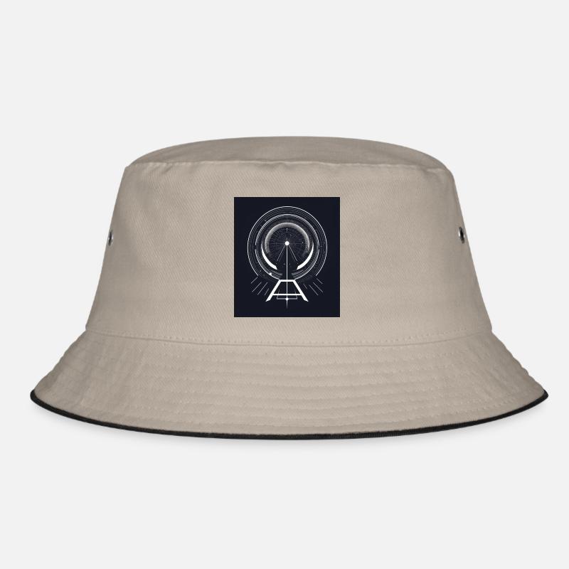 Abstract Geometric GraphicsAbstract Graph - Bucket Hat - khaki/black