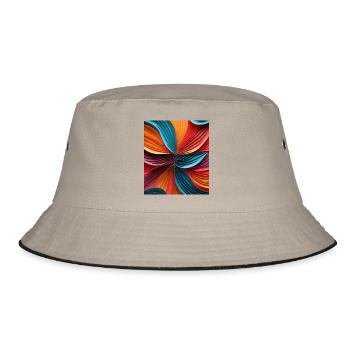 Colorful abstract paperColorful abstract with - Bucket Hat - khaki/black - Front