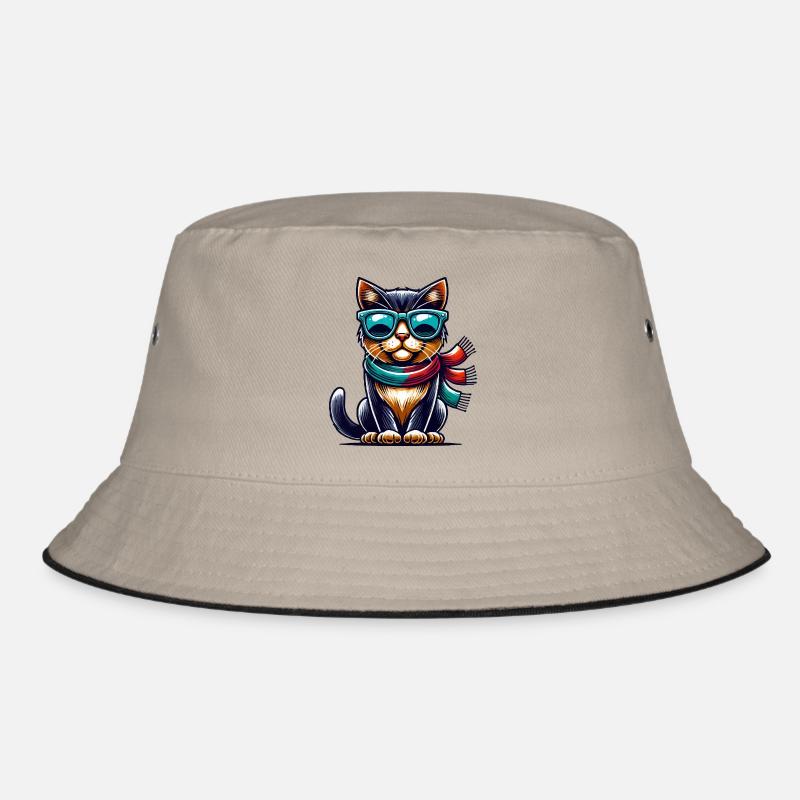 cat sunglasses comic Bucket Hat