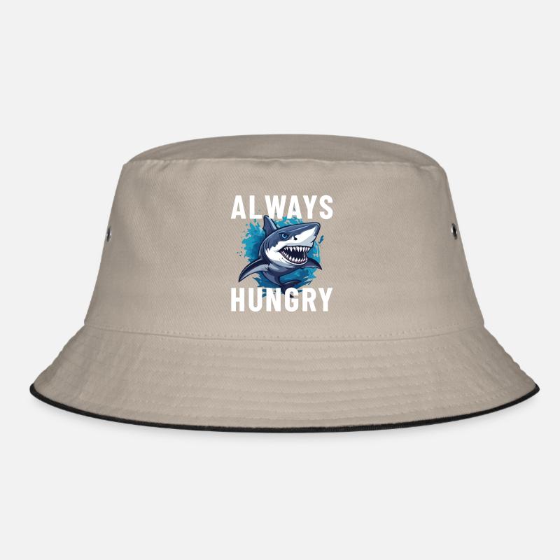 Always hungry shark - Bucket Hat - khaki/black